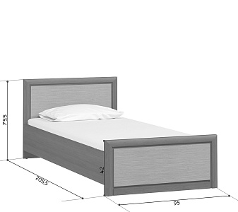 Кровать Коен LOZ 90x200 Венге/Штрокс (NEW)