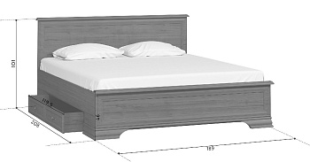 Кровать Кентаки S320-LOZ/180+выкатные тумбы каштан
