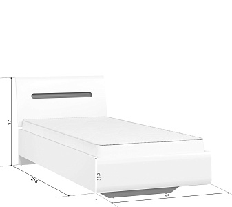 Кровать Ацтека S205-LOZ 90 белый