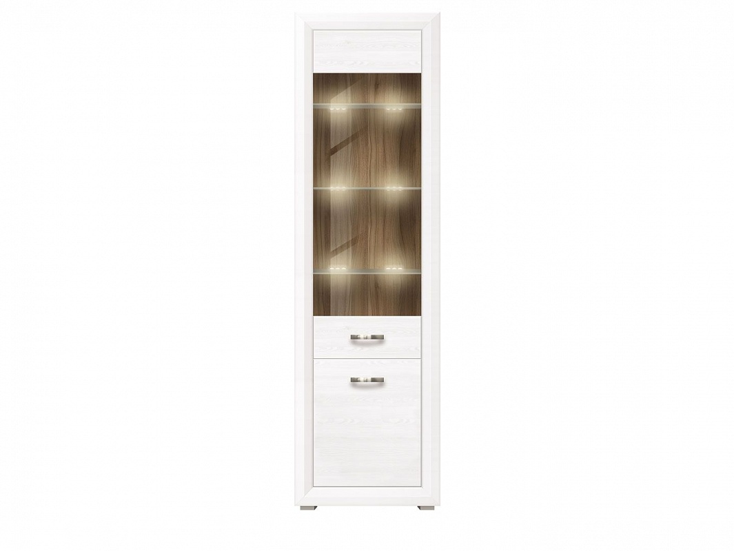 Шкаф с витриной Мальта B136-REG1W1D/90 с подсветкой