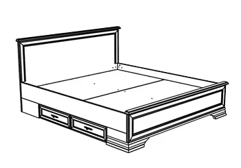 Кровать Кентаки S320-LOZ/180+выкатные тумбы каштан