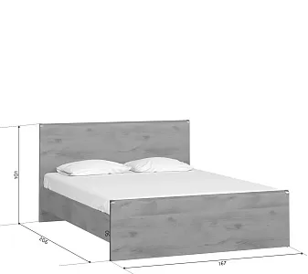 Кровать Индиана JLOZ 160x200 дуб саттер